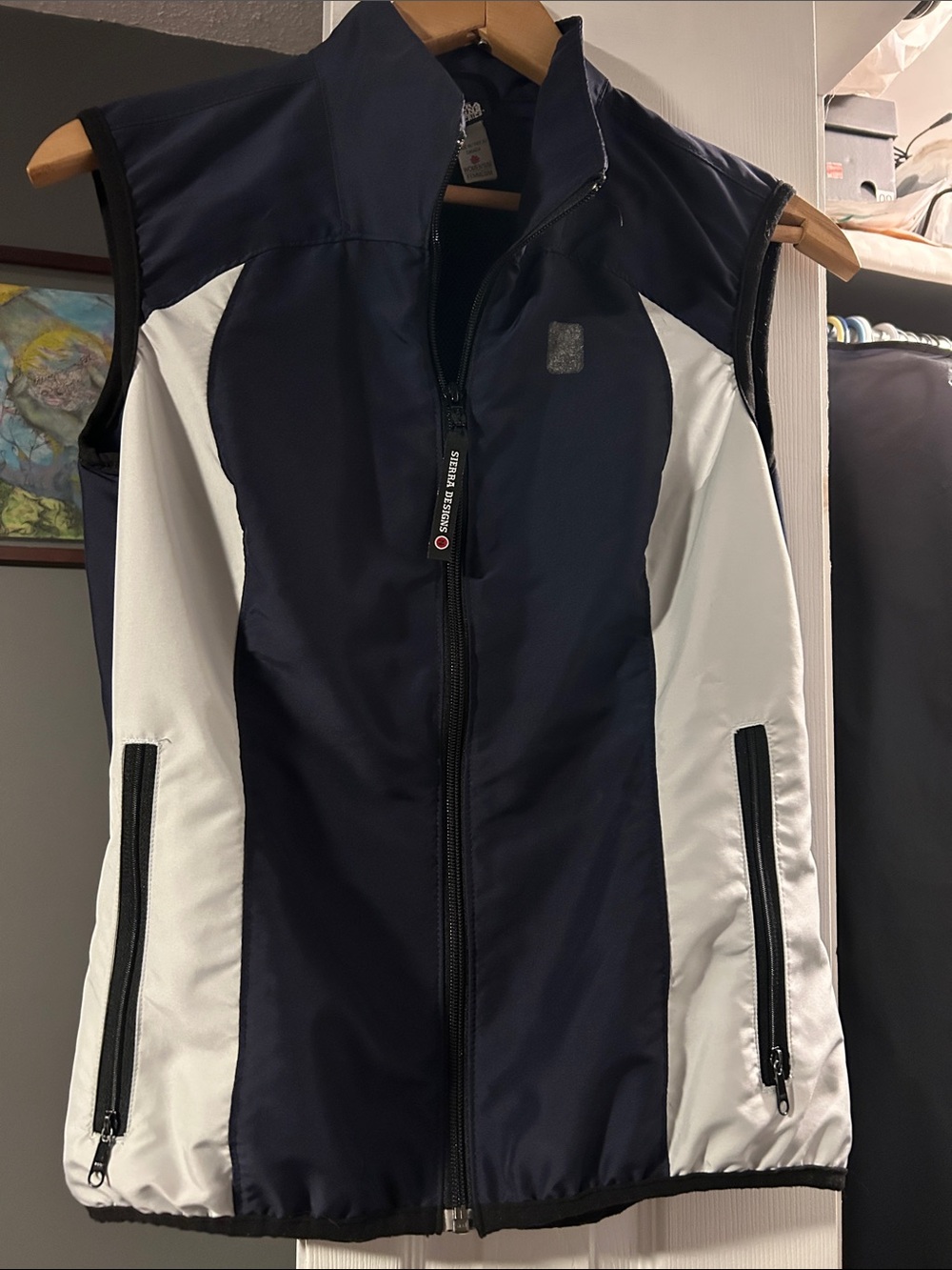 Women's Sierra Designs Legacy Navy and White Softshell Vest - Performance Layer